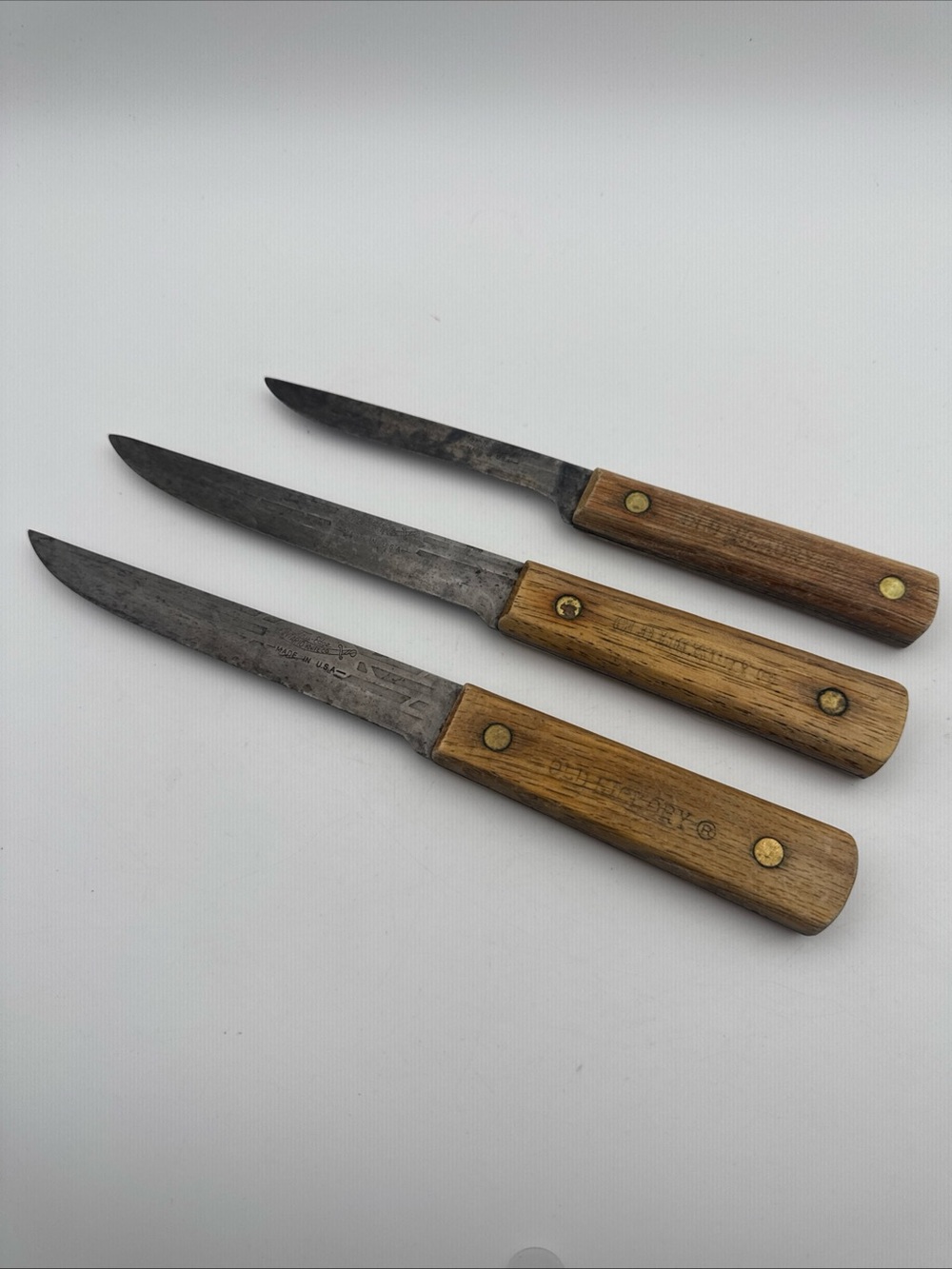 VTG OLD HICKORY Tru-Edge Ontario (2) Knifes 6” + (1) 4.5” knife
